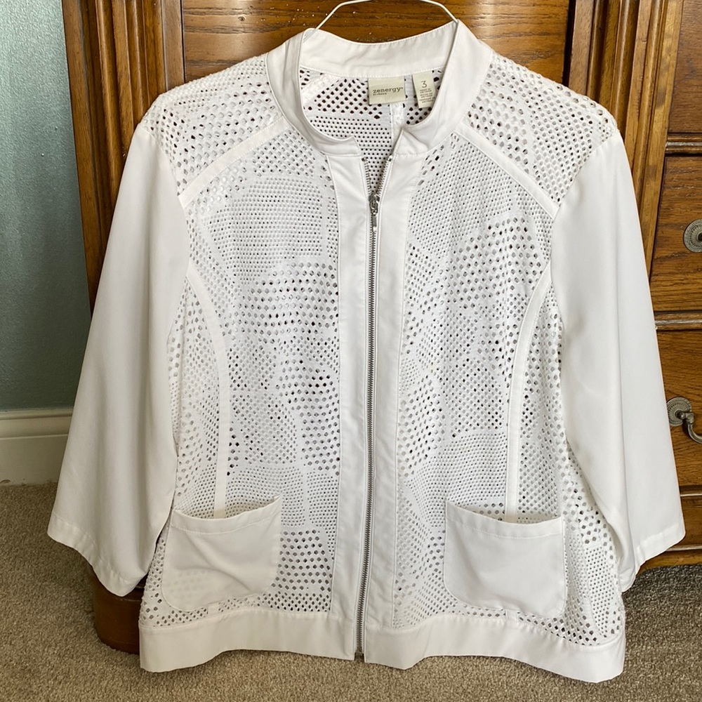 Chico’s Zenergy white summer jacket